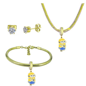 6S0017726aija-691  Necklace Length 45+4cm Bracelet Length 17+4cm  Stainless Steel Set  PDS842