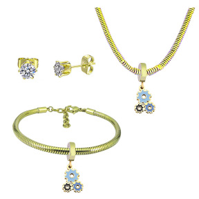6S0017727aija-691  Necklace Length 45+4cm Bracelet Length 17+4cm  Stainless Steel Set  PDS843