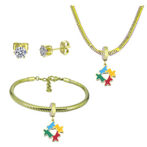 6S0017729aija-691  Necklace Length 45+4cm Bracelet Length 17+4cm  Stainless Steel Set  PDS845
