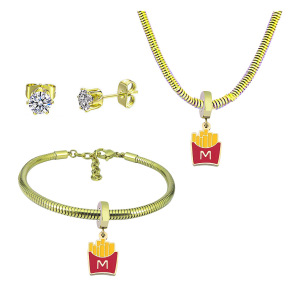 6S0017732aija-691  Necklace Length 45+4cm Bracelet Length 17+4cm  Stainless Steel Set  PDS848