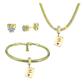6S0017733aija-691  Necklace Length 45+4cm Bracelet Length 17+4cm  Stainless Steel Set  PDS849