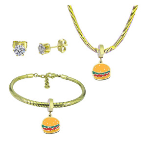 6S0017734aija-691  Necklace Length 45+4cm Bracelet Length 17+4cm  Stainless Steel Set  PDS850