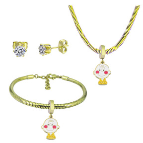 6S0017736aija-691  Necklace Length 45+4cm Bracelet Length 17+4cm  Stainless Steel Set  PDS852