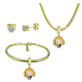 6S0017737aija-691  Necklace Length 45+4cm Bracelet Length 17+4cm  Stainless Steel Set  PDS853