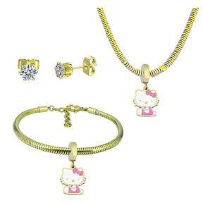 6S0017738aija-691  Necklace Length 45+4cm Bracelet Length 17+4cm  Stainless Steel Set  PDS854