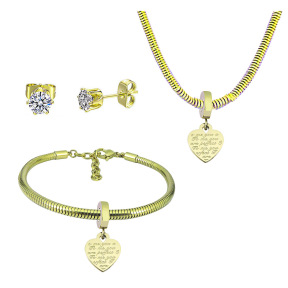 6S0017741aija-691  Necklace Length 45+4cm Bracelet Length 17+4cm  Stainless Steel Set  PDS857