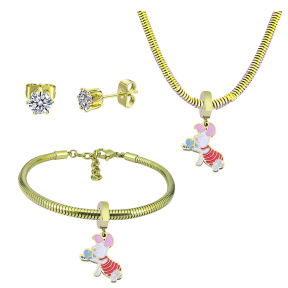 6S0017742aija-691  Necklace Length 45+4cm Bracelet Length 17+4cm  Stainless Steel Set  PDS858