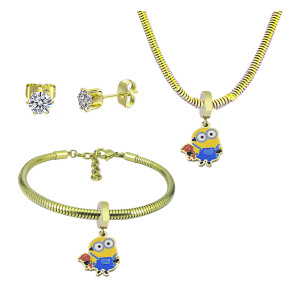 6S0017745aija-691  Necklace Length 45+4cm Bracelet Length 17+4cm  Stainless Steel Set  PDS861