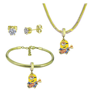 6S0017751aija-691  Necklace Length 45+4cm Bracelet Length 17+4cm  Stainless Steel Set  PDS867