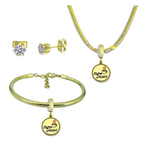 6S0017752aija-691  Necklace Length 45+4cm Bracelet Length 17+4cm  Stainless Steel Set  PDS868