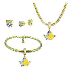 6S0017753aija-691  Necklace Length 45+4cm Bracelet Length 17+4cm  Stainless Steel Set  PDS869