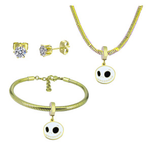 6S0017754aija-691  Necklace Length 45+4cm Bracelet Length 17+4cm  Stainless Steel Set  PDS870