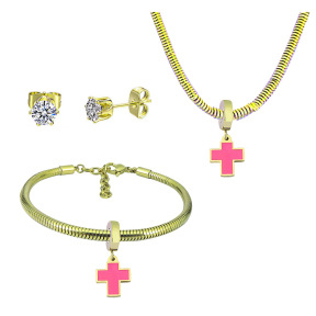 6S0017757aija-691  Necklace Length 45+4cm Bracelet Length 17+4cm  Stainless Steel Set  PDS873