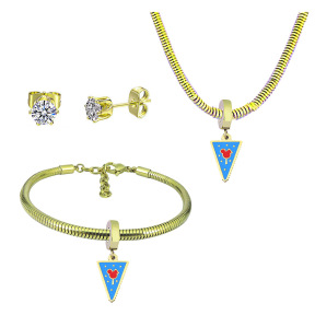 6S0017759aija-691  Necklace Length 45+4cm Bracelet Length 17+4cm  Stainless Steel Set  PDS875