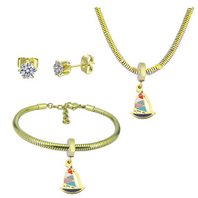 6S0017761aija-691  Necklace Length 45+4cm Bracelet Length 17+4cm  Stainless Steel Set  PDS877