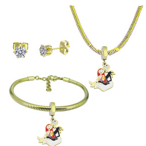 6S0017762aija-691  Necklace Length 45+4cm Bracelet Length 17+4cm  Stainless Steel Set  PDS878