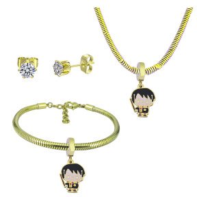 6S0017763aija-691  Necklace Length 45+4cm Bracelet Length 17+4cm  Stainless Steel Set  PDS879