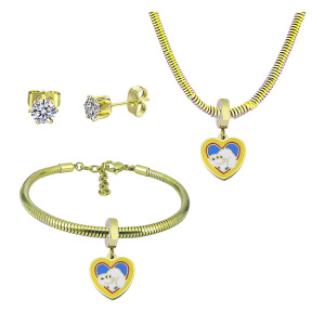 6S0017764aija-691  Necklace Length 45+4cm Bracelet Length 17+4cm  Stainless Steel Set  PDS880
