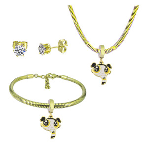 6S0017765aija-691  Necklace Length 45+4cm Bracelet Length 17+4cm  Stainless Steel Set  PDS881