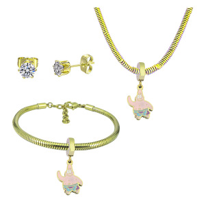 6S0017766aija-691  Necklace Length 45+4cm Bracelet Length 17+4cm  Stainless Steel Set  PDS882