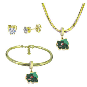 6S0017767aija-691  Necklace Length 45+4cm Bracelet Length 17+4cm  Stainless Steel Set  PDS883