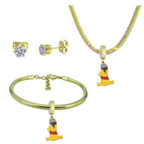6S0017768aija-691  Necklace Length 45+4cm Bracelet Length 17+4cm  Stainless Steel Set  PDS884