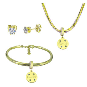 6S0017771aija-691  Necklace Length 45+4cm Bracelet Length 17+4cm  Stainless Steel Set  PDS887