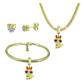 6S0017774aija-691  Necklace Length 45+4cm Bracelet Length 17+4cm  Stainless Steel Set  PDS890