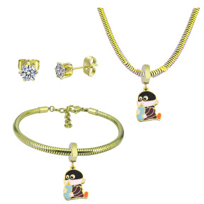 6S0017775aija-691  Necklace Length 45+4cm Bracelet Length 17+4cm  Stainless Steel Set  PDS891