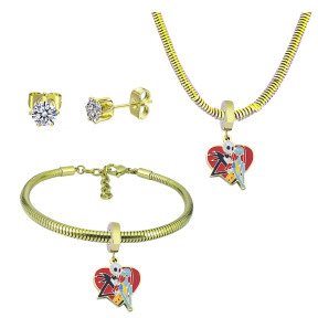 6S0017784aija-691  Necklace Length 45+4cm Bracelet Length 17+4cm  Stainless Steel Set  PDS900