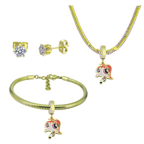 6S0017785aija-691  Necklace Length 45+4cm Bracelet Length 17+4cm  Stainless Steel Set  PDS901