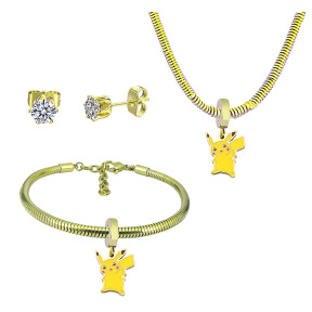 6S0017786aija-691  Necklace Length 45+4cm Bracelet Length 17+4cm  Stainless Steel Set  PDS902