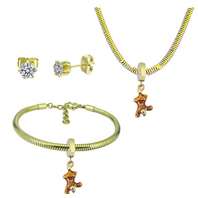 6S0017787aima-691  Necklace Length 45+4cm Bracelet Length 17+4cm  Stainless Steel Set  PDS903