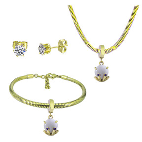 6S0017789aiov-691  Necklace Length 45+4cm Bracelet Length 17+4cm  Stainless Steel Set  PDS905