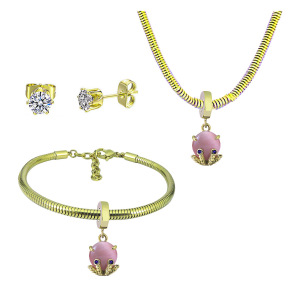 6S0017790aiov-691  Necklace Length 45+4cm Bracelet Length 17+4cm  Stainless Steel Set  PDS906