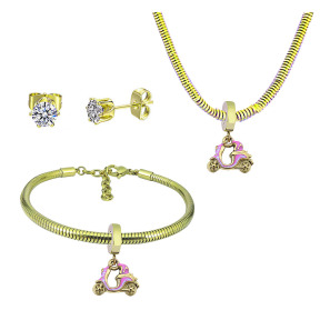 6S0017791vina-691  Necklace Length 45+4cm Bracelet Length 17+4cm  Stainless Steel Set  PDS907