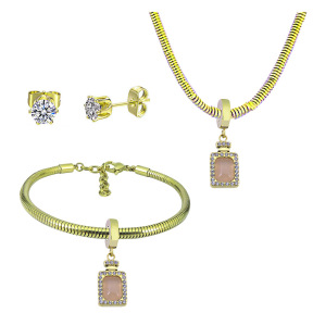 6S0017792ainl-691  Necklace Length 45+4cm Bracelet Length 17+4cm  Stainless Steel Set  PDS908