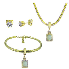 6S0017793ainl-691  Necklace Length 45+4cm Bracelet Length 17+4cm  Stainless Steel Set  PDS909