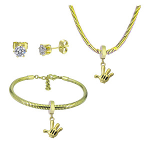 6S0017794aill-691  Necklace Length 45+4cm Bracelet Length 17+4cm  Stainless Steel Set  PDS910