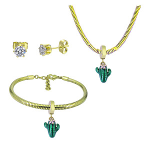 6S0017795vina-691  Necklace Length 45+4cm Bracelet Length 17+4cm  Stainless Steel Set  PDS911