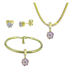 6S0017800vina-691  Necklace Length 45+4cm Bracelet Length 17+4cm  Stainless Steel Set  PDS916