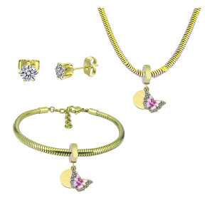 6S0017802aipl-691  Necklace Length 45+4cm Bracelet Length 17+4cm  Stainless Steel Set  PDS918