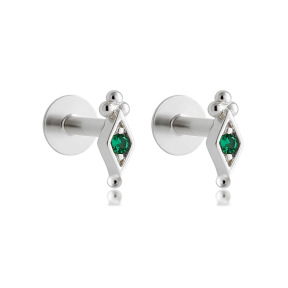 JP8240bhin-Y10  925 Silver Body Jewelry  WT:0.43g  6.4*2.2mm  EH1690