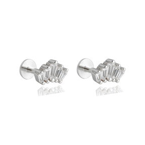JP8242vhoo-Y10  925 Silver Body Jewelry  WT:0.77g  4.8*7.4mm  EH1688