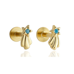 JP8250bhjh-Y10  925 Silver Body Jewelry  WT:0.46g  6.4*3.2mm  EH1689