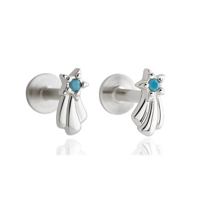 JP8251bhjh-Y10  925 Silver Body Jewelry  WT:0.46g  6.4*3.2mm  EH1689
