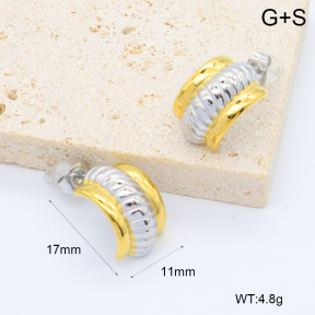GEE002602vbpb-066  316 Pin 18K PVD ,Handmade Polished  Stainless Steel Earrings  BC24120484E-PS