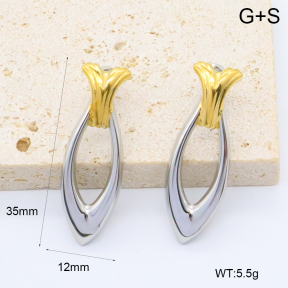 GEE002609ahjb-066  316 Pin 18K PVD ,Handmade Polished  Stainless Steel Earrings  BC24120475E-PS