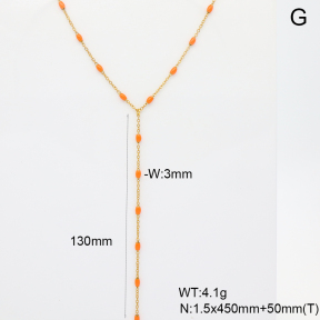 6N3001948bhbl-908  Enamel  Stainless Steel Necklace