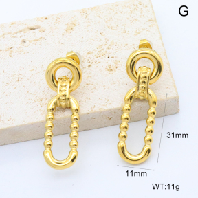 GEE002708vhkb-066  316 Pin 18K PVD,Handmade Polished  Stainless Steel Earrings  BC25060180E